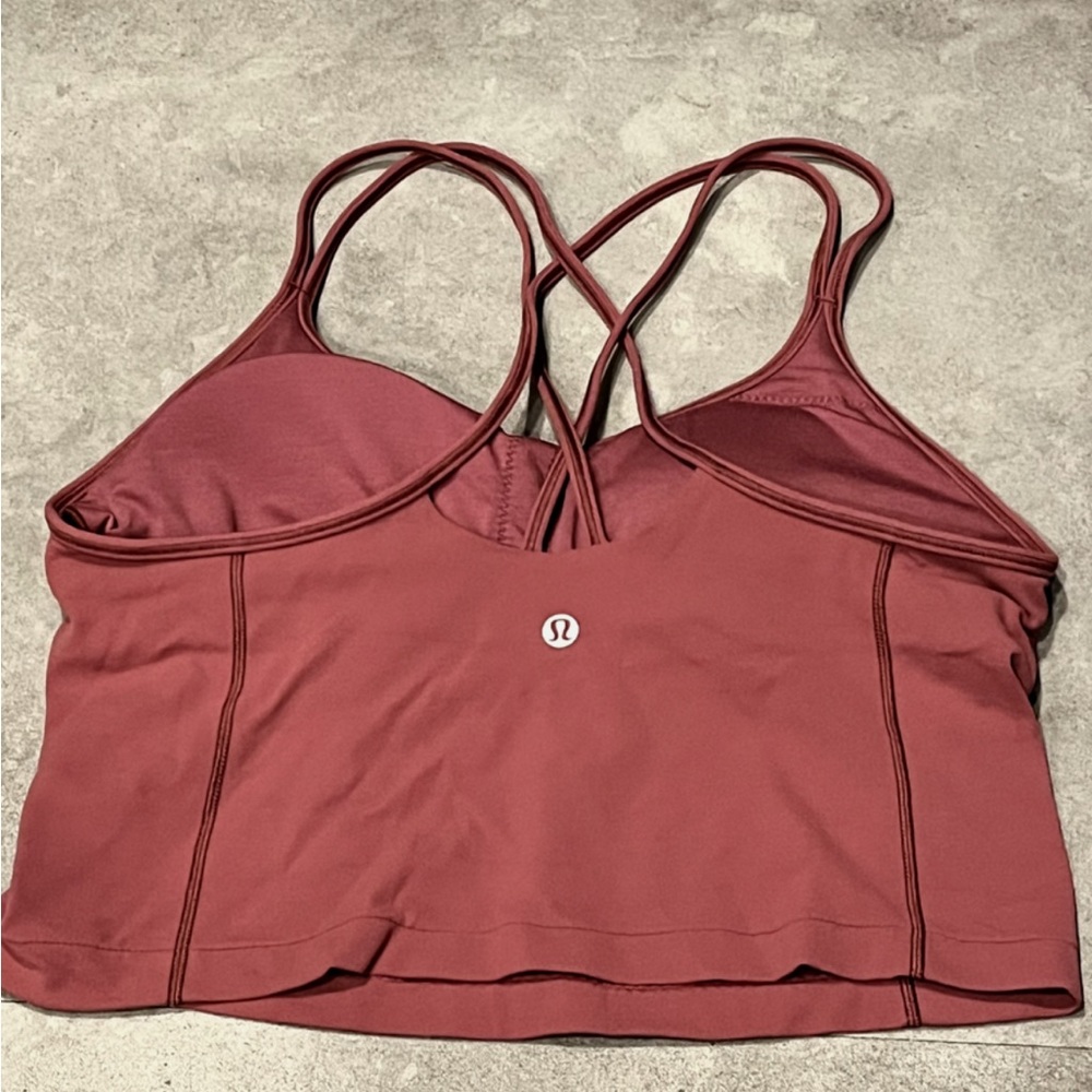 Lululemon Free To Be Tank Nulu Cropped Size 8 Savannah/Dusty Rose/Red -Excellent